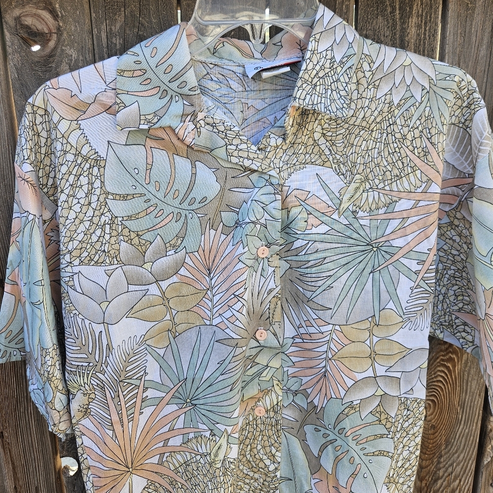Rhapsody Tropical Print Women Shirt Size Small - Picture 4 of 16